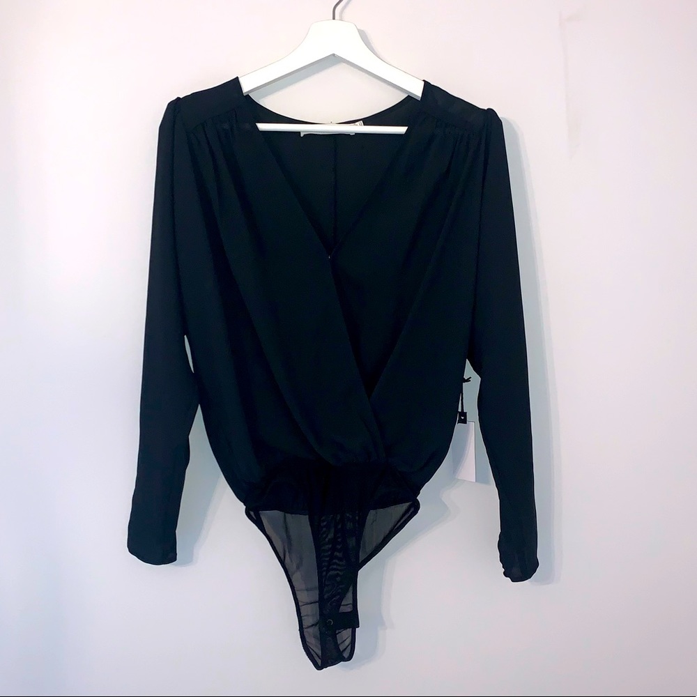 NWT ASTR The Label black bodysuit top